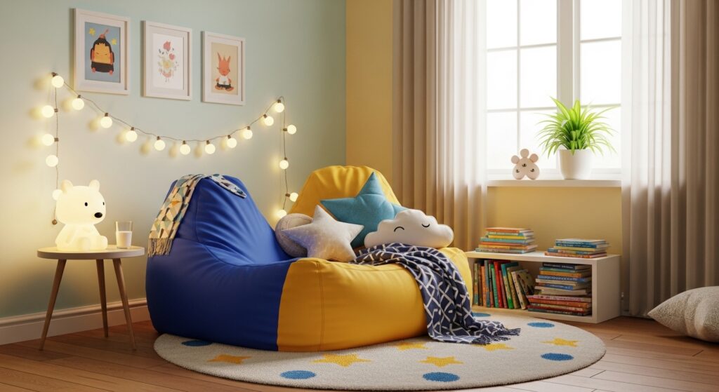 Create a cozy reading corner for fun seating.