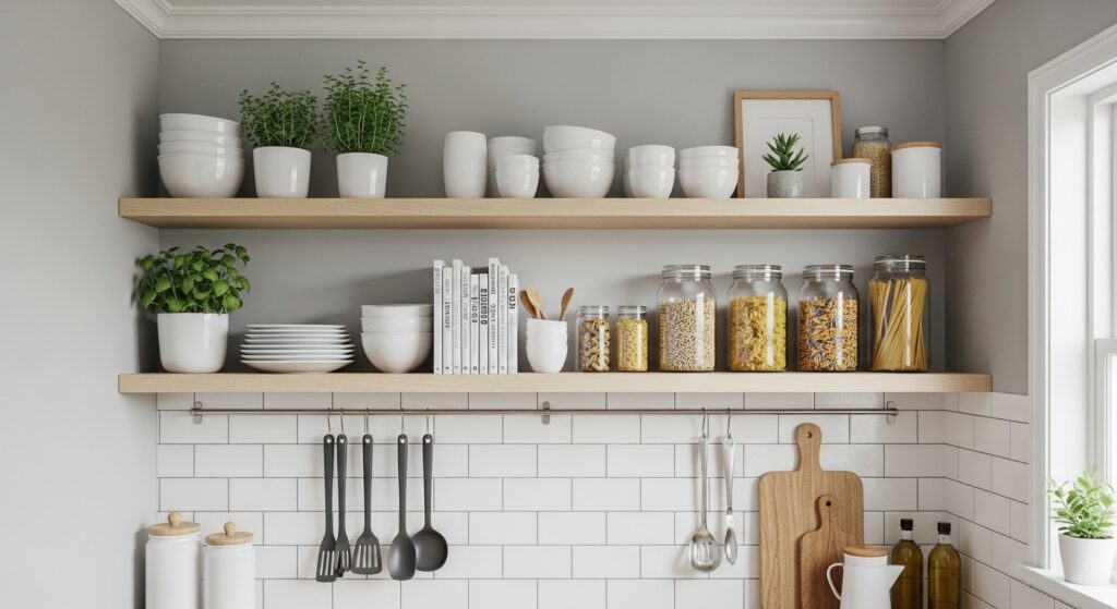 Transforming Kitchen Walls With Functional Shelving