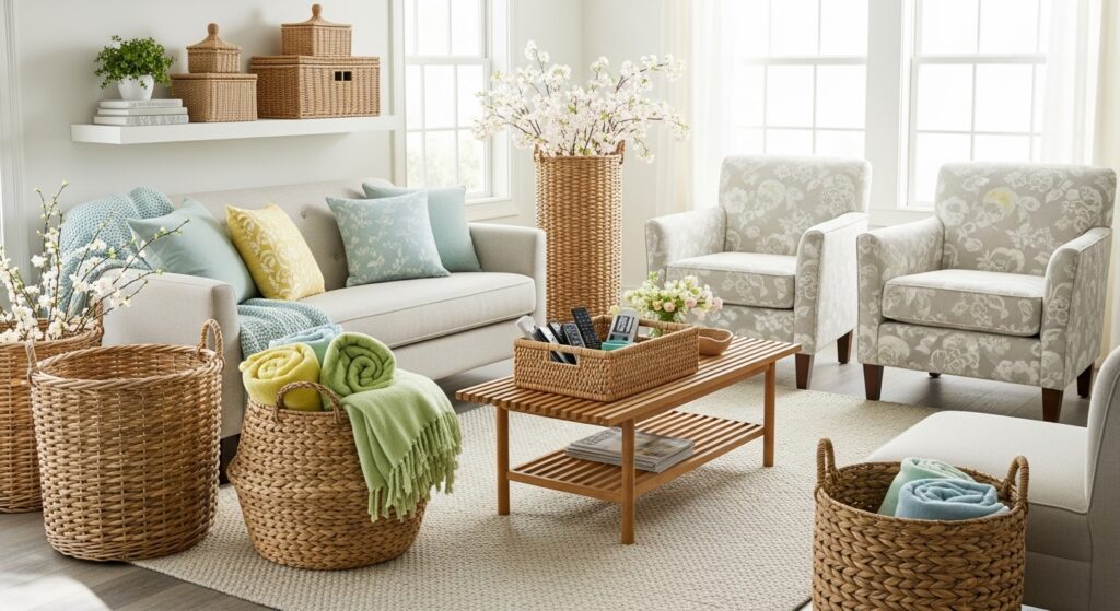 Use Decorative Baskets for Stylish Storage